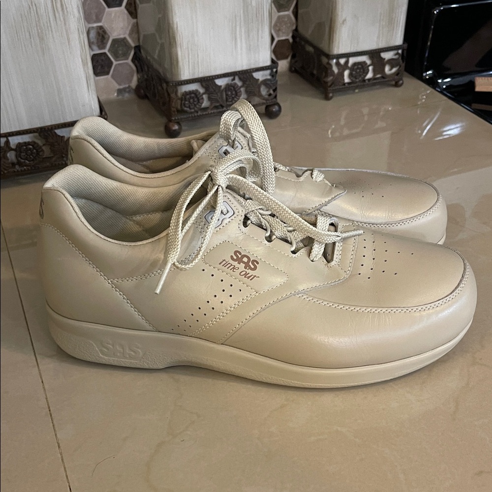 SAS Time Out Men’s Tripad Comfort Shoes Size 8WW Bone Lace Up Leather